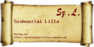 Szoboszlai Lilla névjegykártya